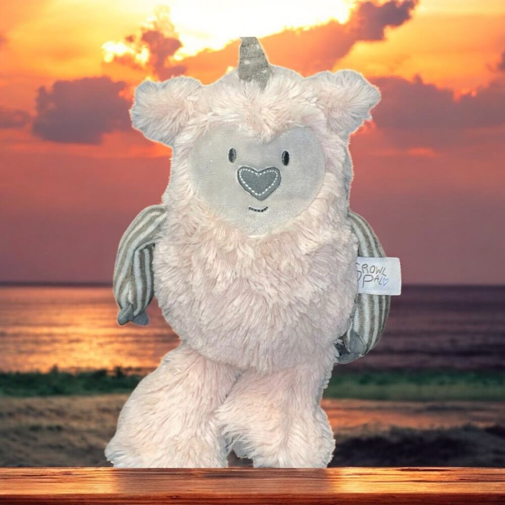 Demdaco Growl Pal Unicorn Dreams Monster Plush 10" Pink Horn Soft Nursery Decor